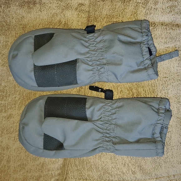 Lands End Kids Gray Mittens with Zipper - Picture 1 of 5